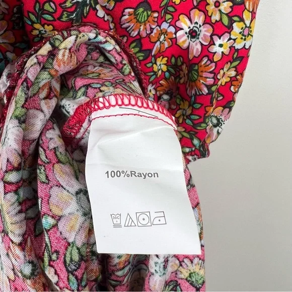 Dreamcatcher Skylar Mini Dress Red Floral Tiered Boho Hippie Size S 8 - NWT - Picture 10 of 14